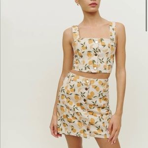 Reformation Chrissy Denim Set in Limoncello